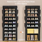 OYREL Shoe Rack with Cover 10+1 Tier Tall 36-41 Pairs with 6 Side Pockets Large Storage Capacity Dustproof Shoes Storage for Closet Entryway, Sturdy Black Shoe Organizer Stand Shelf