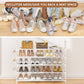 OYREL Shoe Rack 5 Tier 20-25 Pairs Shoes, Shoe Storage Organizer Large with Side Bag Space Saving for Closet, Entryway, Garage, Bedroom Non-Woven Shoe Rack Shelf White