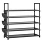 OYREL Schuhregal 5 Ebenen, Große Kapazität Shoe Rack Schuhablage mit Seitentasche für 20-25 Paar Schuhe, Stark Schuhaufbewahrung für Schrank, Flur, Closet, Draußen, 85cm Breit Shoe Storage Schwarz