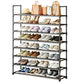 OYREL Shoe Rack 8 Tier 32-40 Pairs Shoes, Shoe Storage Organizer Large with Side Bag Space Saving for Closet, Entryway, Garage, Bedroom Non-Woven Shoe Rack Shelf Black
