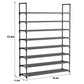 OYREL Shoe Rack 8 Tier 32-40 Pairs Shoes, Shoe Storage Organizer Large with Side Bag Space Saving for Closet, Entryway, Garage, Bedroom Non-Woven Shoe Rack Shelf Black