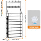 OYREL Shoe Rack 8 Tier Large Shoe Organizer Storage 32-40 Pairs Metal Shoe Storage Rack with Hooks and Side Pocket for Entrance Entryway Closet Shoe Shelf Holder