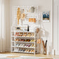 OYREL Shoe Rack 5 Tier Shoe Racks Organizer 20-25 Pairs Shoes Rack for Closet Entrance Shoe Storage Shelf with Hooks and Side Pocket Entryway Shoe Holder Space Saving Free Standing Shoe Racks