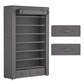 OYREL Large Capacity 8 Tier Shoe Organizer, Grey, Metal Pipe and Fabric, Holds 32-40 Pairs of Shoes