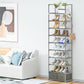 OYREL Shoe Rack, Sturdy Metal Shoes Rack Organizer,Narrow Shoe Rack,Shoe Racks for Closets,Shoes Rack,Shoe Stand,Shoe Shelf (10 Tier with 2 Boxes and 1 Hook)