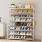 OYREL Shoe Rack 8 Tier 32-40 Pairs Shoes, Shoe Storage Organizer Large with Side Bag Space Saving for Closet, Entryway, Garage, Bedroom Non-Woven Shoe Rack Shelf White