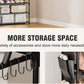 OYREL Shoe Rack 7 Tier Sturdy Shoe Racks for Closet Shoes Organizer for 28-35 Pairs Large Capacity Shoe Storage Rack with Multifunctional 5 Hooks and Side Pocket for Entrance Entryway