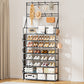 OYREL Shoe Rack 8 Tier Large Shoe Organizer Storage 32-40 Pairs Metal Shoe Storage Rack with Hooks and Side Pocket for Entrance Entryway Closet Shoe Shelf Holder