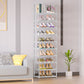 OYREL Sturdy Metal Shoe Rack Organizer, Narrow Shelf Stand for Closets