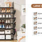 OYREL Shoe Rack 7 Tier 28-35 Pairs Shoes, Shoe Storage Organizer Large with Side Bag Space Saving for Closet, Entryway, Garage, Bedroom Non-Woven Shoe Rack Shelf Black