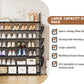 OYREL Shoe Rack 7 Tier 28-35 Pairs Shoes, Shoe Storage Organizer Large with Side Bag Space Saving for Closet, Entryway, Garage, Bedroom Non-Woven Shoe Rack Shelf Black