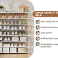 OYREL Shoe Rack 8 Tier 32-40 Pairs Shoes, Shoe Storage Organizer Large with Side Bag Space Saving for Closet, Entryway, Garage, Bedroom Non-Woven Shoe Rack Shelf White