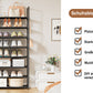 OYREL Schuhregal 8 Ebenen, Große Kapazität Shoe Rack Schuhablage mit Seitentasche für 32-40 Paar Schuhe, Stark Schuhaufbewahrung für Schrank, Flur, Closet, Draußen, 85cm Breit Shoe Storage Schwarz