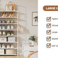 OYREL Shoe Rack 8 Tier 32-40 Pairs Shoes, Shoe Storage Organizer Large with Side Bag Space Saving for Closet, Entryway, Garage, Bedroom Non-Woven Shoe Rack Shelf White