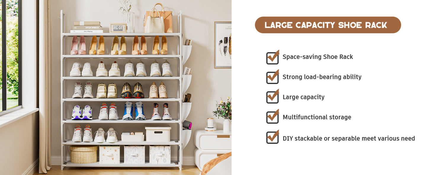 OYREL Shoe Rack 7 Tier Shoe Organizer Shoe Storage 28-35Pairs Shoe Rack for Closet Shoe Rack Organizer Entryway Shoe Holder Space Saving Shoe Shelf Shoe Stand Large Tall Shoe Tower Garage
