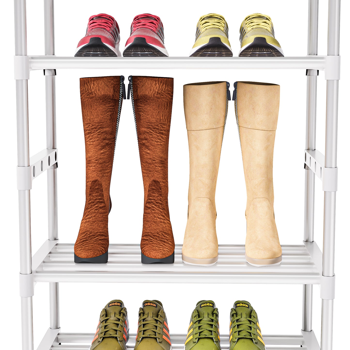 OYREL Sturdy Metal Shoe Rack Organizer, Narrow Shelf Stand for Closets