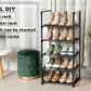 OYREL 5 Tier Shoe Rack, Metal Shoe Storage Organiser, Narrow Shoe Shelf for 10-12 Pairs, Space Saving Freestanding Shoes Stand for Hallway, Entryway, Wardrobe, Living Room, Bedroom Black