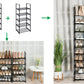 OYREL 5 Tier Shoe Rack, Metal Shoe Storage Organiser, Narrow Shoe Shelf for 10-12 Pairs, Space Saving Freestanding Shoes Stand for Hallway, Entryway, Wardrobe, Living Room, Bedroom Black