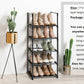 OYREL 5 Tier Shoe Rack, Metal Shoe Storage Organiser, Narrow Shoe Shelf for 10-12 Pairs, Space Saving Freestanding Shoes Stand for Hallway, Entryway, Wardrobe, Living Room, Bedroom Black