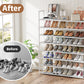 OYREL Shoe Rack 8 Tier 32-40 Pairs Shoes, Shoe Storage Organizer Large with Side Bag Space Saving for Closet, Entryway, Garage, Bedroom Non-Woven Shoe Rack Shelf White