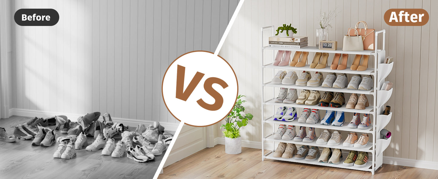 OYREL Shoe Rack 7 Tier Shoe Organizer Shoe Storage 28-35Pairs Shoe Rack for Closet Shoe Rack Organizer Entryway Shoe Holder Space Saving Shoe Shelf Shoe Stand Large Tall Shoe Tower Garage