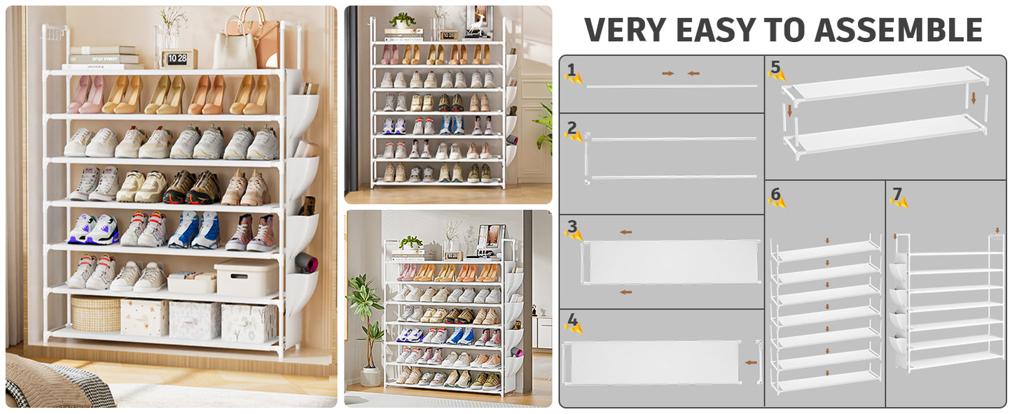 OYREL Shoe Rack 7 Tier Shoe Organizer Shoe Storage 28-35Pairs Shoe Rack for Closet Shoe Rack Organizer Entryway Shoe Holder Space Saving Shoe Shelf Shoe Stand Large Tall Shoe Tower Garage