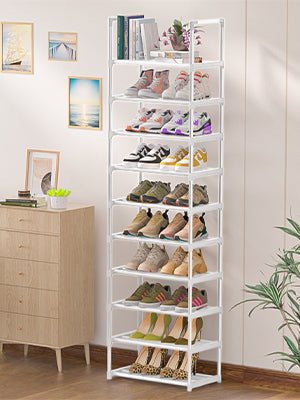 OYREL Sturdy Metal Shoe Rack Organizer, Narrow Shelf Stand for Closets