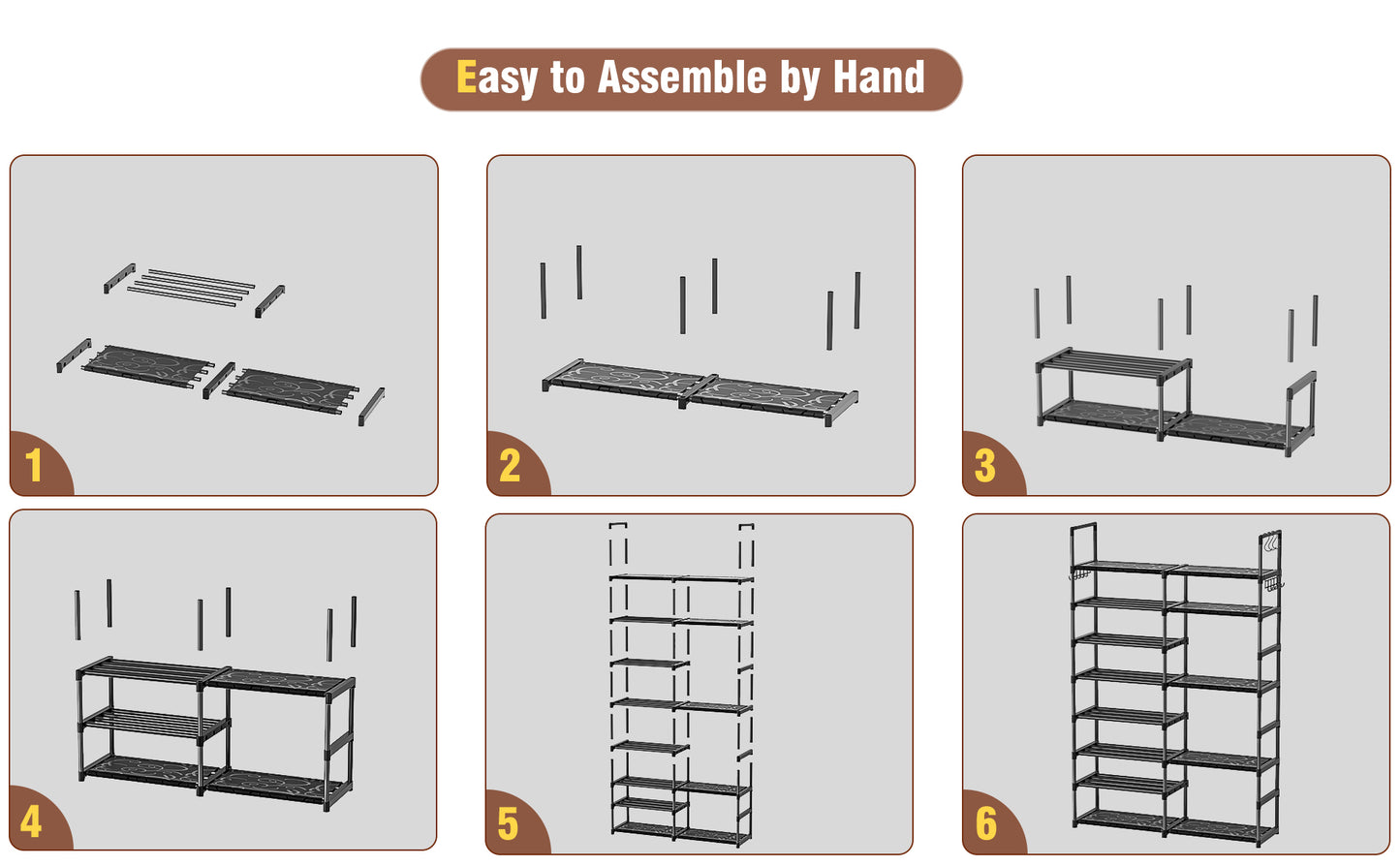 Shoe Rack Organizer 8 Tiers, Tall Shoe Racks Shelf Storage, 26-32 Pairs Vertical Large Rack,Stackable Shoes Racks for Entryway, Closet, Garage