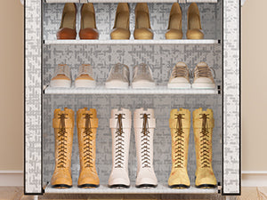 OYREL Shoe Rack 10 Tier Tall 36-41Pairs with 6 Large Pockets Large Storage Capacity Dustproof Shoes Storage for Closet Entryway, Sturdy Black Shoe Organizer Stand Shelf with Cover