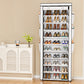 OYREL Shoe Rack 10 Tier Tall 36-41Pairs with 6 Large Pockets Large Storage Capacity Dustproof Shoes Storage for Closet Entryway, Sturdy Black Shoe Organizer Stand Shelf with Cover