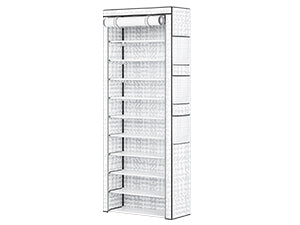 OYREL Shoe Rack 10 Tier Tall 36-41Pairs with 6 Large Pockets Large Storage Capacity Dustproof Shoes Storage for Closet Entryway, Sturdy Black Shoe Organizer Stand Shelf with Cover