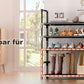 OYREL Schuhregal 5 Ebenen, Große Kapazität Shoe Rack Schuhablage mit Seitentasche für 20-25 Paar Schuhe, Stark Schuhaufbewahrung für Schrank, Flur, Closet, Draußen, 85cm Breit Shoe Storage Schwarz