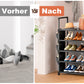 OYREL Schuhregal 5 Ebenen, Große Kapazität Shoe Rack Schuhablage mit Seitentasche für 20-25 Paar Schuhe, Stark Schuhaufbewahrung für Schrank, Flur, Closet, Draußen, 85cm Breit Shoe Storage Schwarz