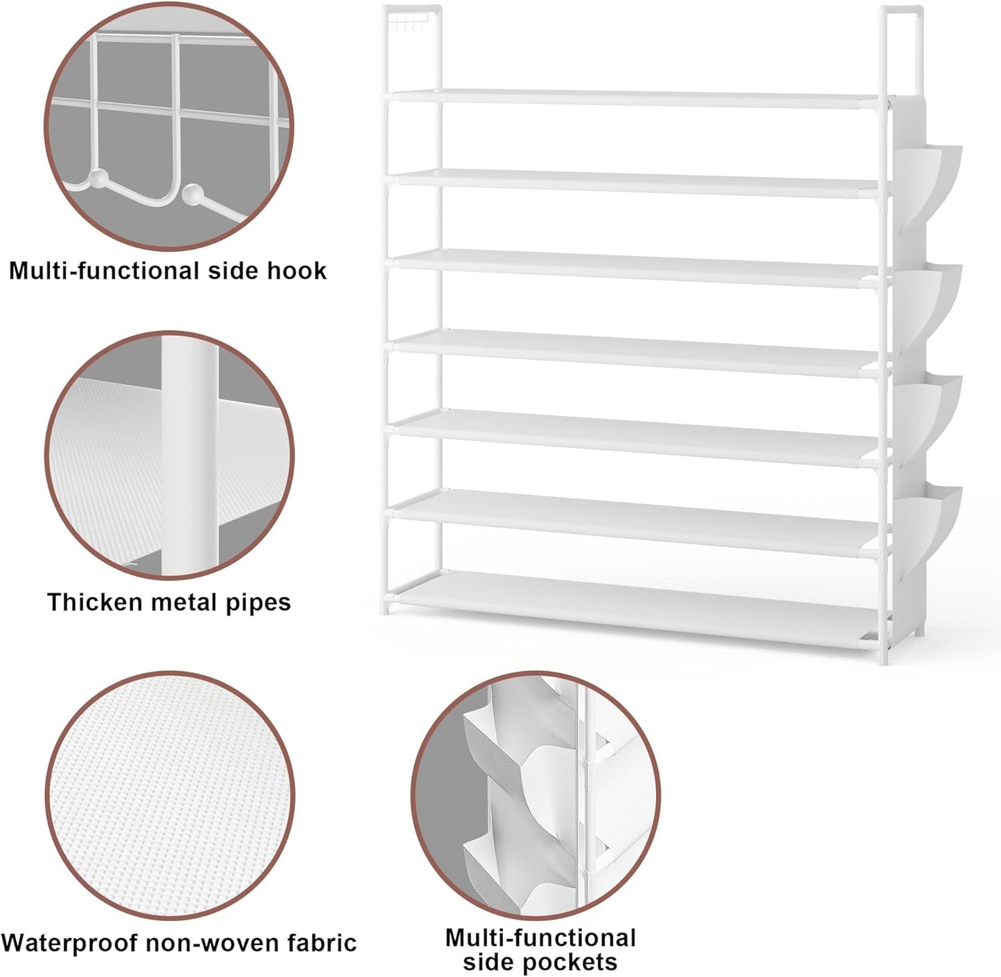 OYREL Shoe Rack 7 Tier Shoe Organizer Shoe Storage 28-35Pairs Shoe Rack for Closet Shoe Rack Organizer Entryway Shoe Holder Space Saving Shoe Shelf Shoe Stand Large Tall Shoe Tower Garage
