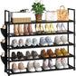OYREL Étagère à Chaussures à 5 Niveaux Rangement de Chaussures - 20 à 25 Paires - Étagère à Chaussures pour Armoire Organiseur d'entrée - Support à Chaussures Peu encombrant
