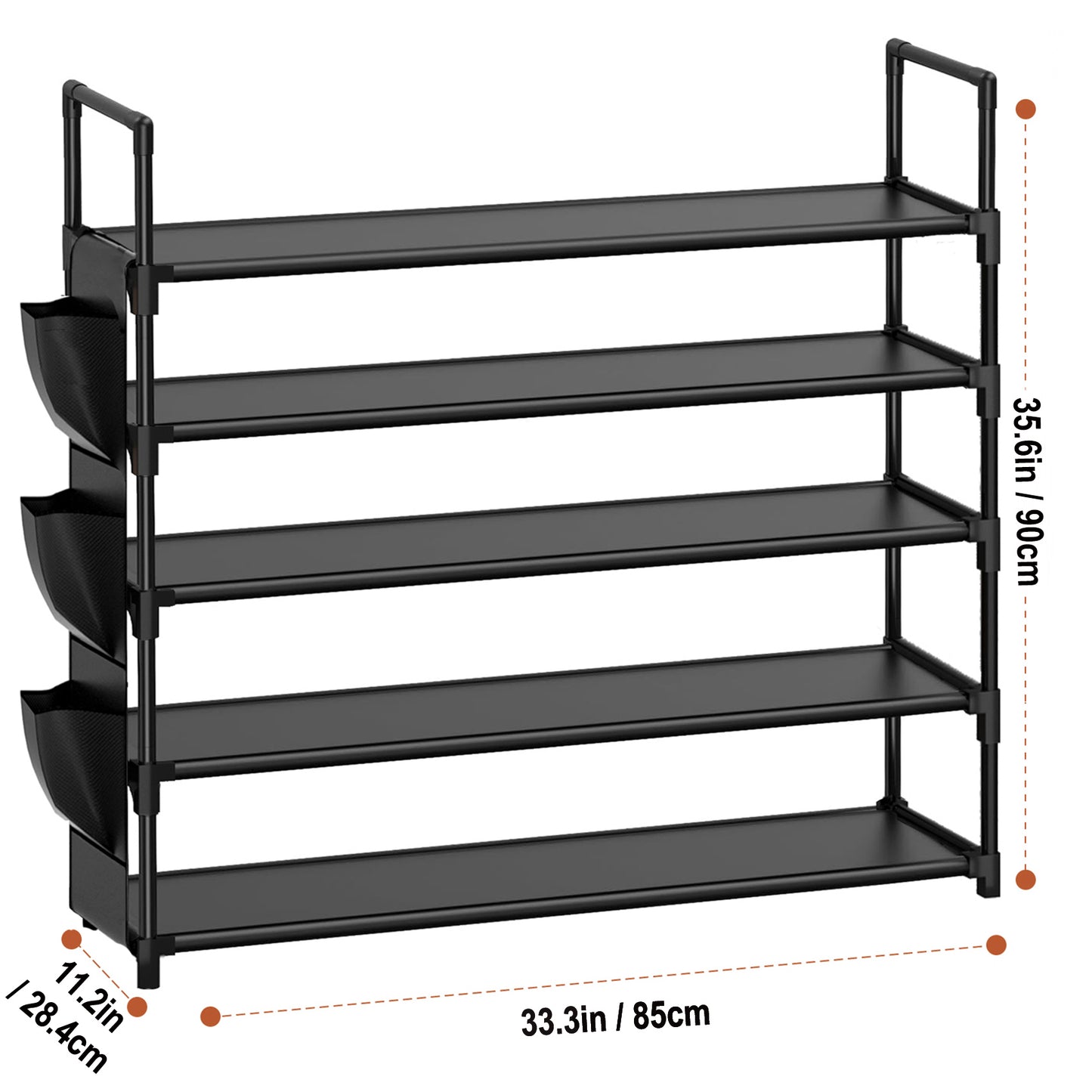 OYREL Étagère à Chaussures à 5 Niveaux Rangement de Chaussures - 20 à 25 Paires - Étagère à Chaussures pour Armoire Organiseur d'entrée - Support à Chaussures Peu encombrant