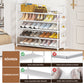 OYREL Schuhregal 5 Ebenen, Große Kapazität Shoe Rack Schuhablage mit Seitentasche für 20-25 Paar Schuhe, Stark Schuhaufbewahrung für Schrank, Flur, Closet, Draußen, 85cm Breit Shoe Storage Weiß