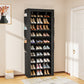 OYREL Schuhregal mit 11 Ebenen, Schuhschrank Hoch mit Staubdichtem Überzug, Große Shoe Rack für 36-41 Paar Schuhe, Geschlossen Schuhablage Stoff, Schuhaufbewahrung für Flur, Closet, Schwarz