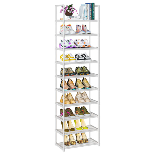OYREL Étagère à Chaussures 10 Niveaux Gain de Place, Organisateur de Chaussures Grande capacité pour 20-25 Paires, Armoire à Chaussures métallique Haute et étroite, pour entrée, Salon, Chambre