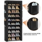 OYREL Shoe Rack with Cover 10+1 Tier Tall 36-41 Pairs with 6 Side Pockets Large Storage Capacity Dustproof Shoes Storage for Closet Entryway, Sturdy Black Shoe Organizer Stand Shelf