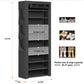OYREL Shoe Rack with Cover 10+1 Tier Tall 36-41 Pairs with 6 Side Pockets Large Storage Capacity Dustproof Shoes Storage for Closet Entryway, Sturdy Black Shoe Organizer Stand Shelf