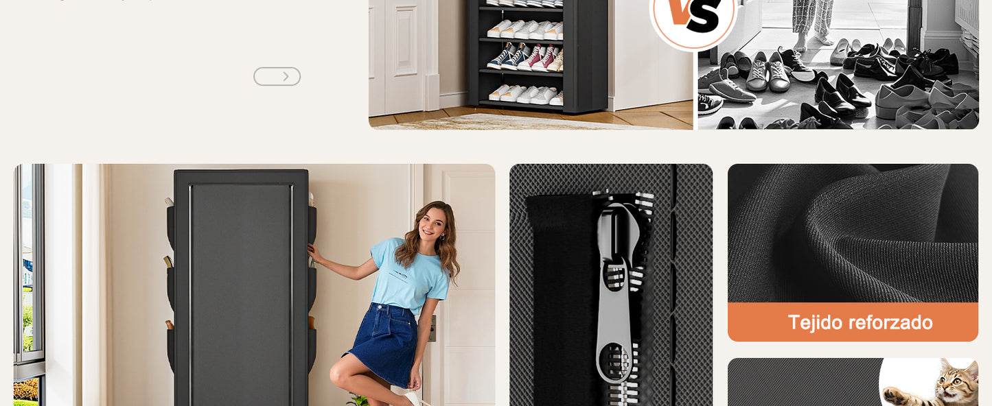 OYREL Zapatero Tela de 11 Niveles, Organizador de Zapatos con Funda de Tela,Zapatero Grande y Alto para 36-41 Pares, con Bolsillo Lateral Grande en Ambos Lados, para Armario Entrada