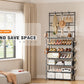 Shoe Rack 7 Tier Shoe Organizer Storage 21-28 Pairs Closet Shoes Rack for Front Door Entrance Shoe Rack Organizer with Hooks Side Pocket Entryway Large Capacity Shoe Shelf Tower Garage
