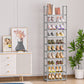 OYREL 10-Tier Metal Shoe Rack, Narrow Shoe Rack Organizer, Sturdy Shoe Shelf for Closets, Entryway, Bedroom, Garage - Silver