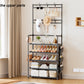 OYREL Shoe Rack 5 Tier Shoe Organizer Storage 15-20 Pairs Shoes Rack for Closet Entrance Shoe Rack Organizer with Hooks and Side Pocket Entryway Shoe Holder Space Saving Free Standing Shoe Racks