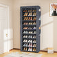 OYREL Shoes Rack 10 Tier Tall Shoe Rack with Storage Pockets, Fabric Covered Shoe Racks,Metal Shoes Rack Organizer for Closets,Bedroom, Garage