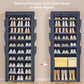 OYREL Shoes Rack 10 Tier Tall Shoe Rack with Storage Pockets, Fabric Covered Shoe Racks,Metal Shoes Rack Organizer for Closets,Bedroom, Garage