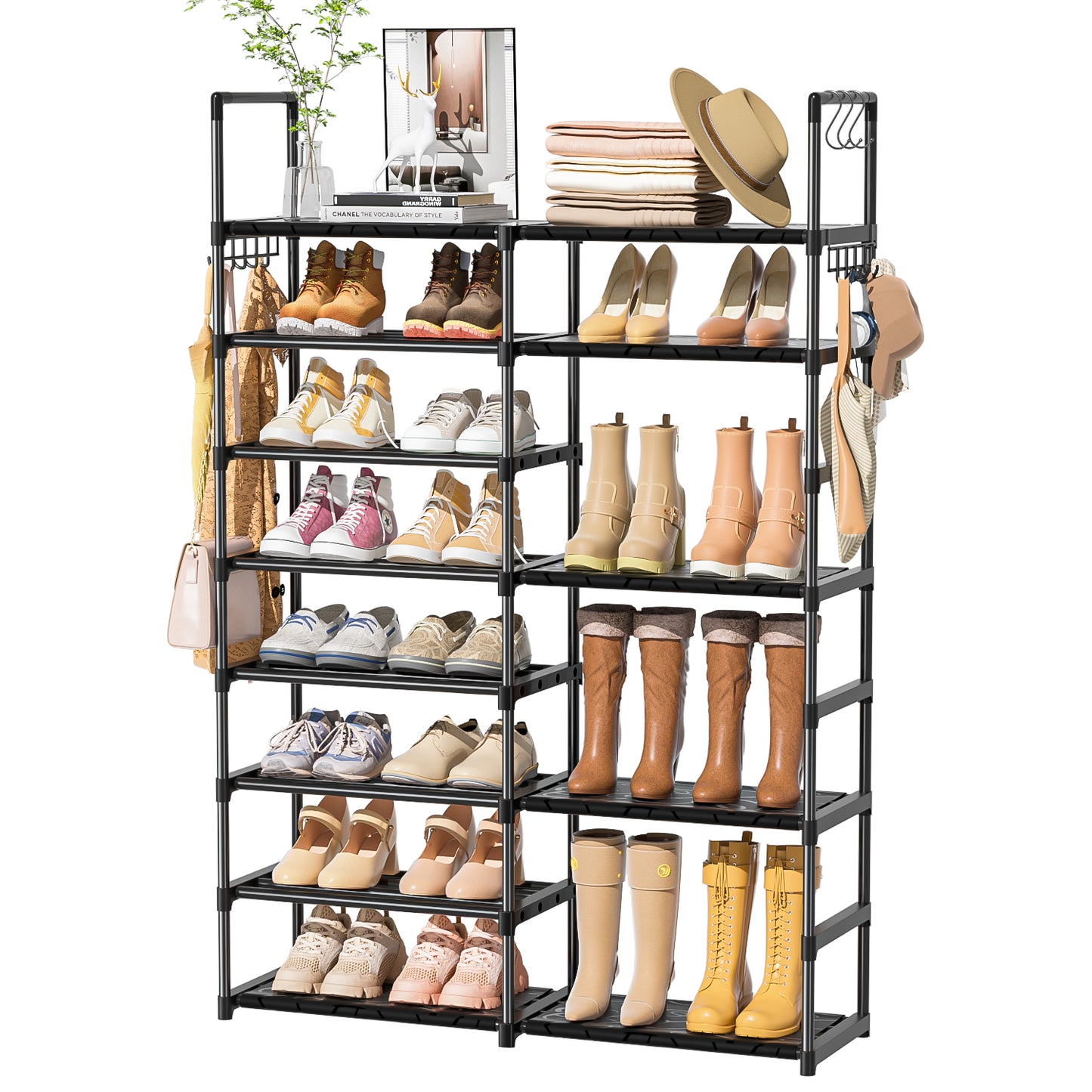 Shoe Rack Organizer 8 Tiers, Tall Shoe Racks Shelf Storage, 26-32 Pairs Vertical Large Rack,Stackable Shoes Racks for Entryway, Closet, Garage