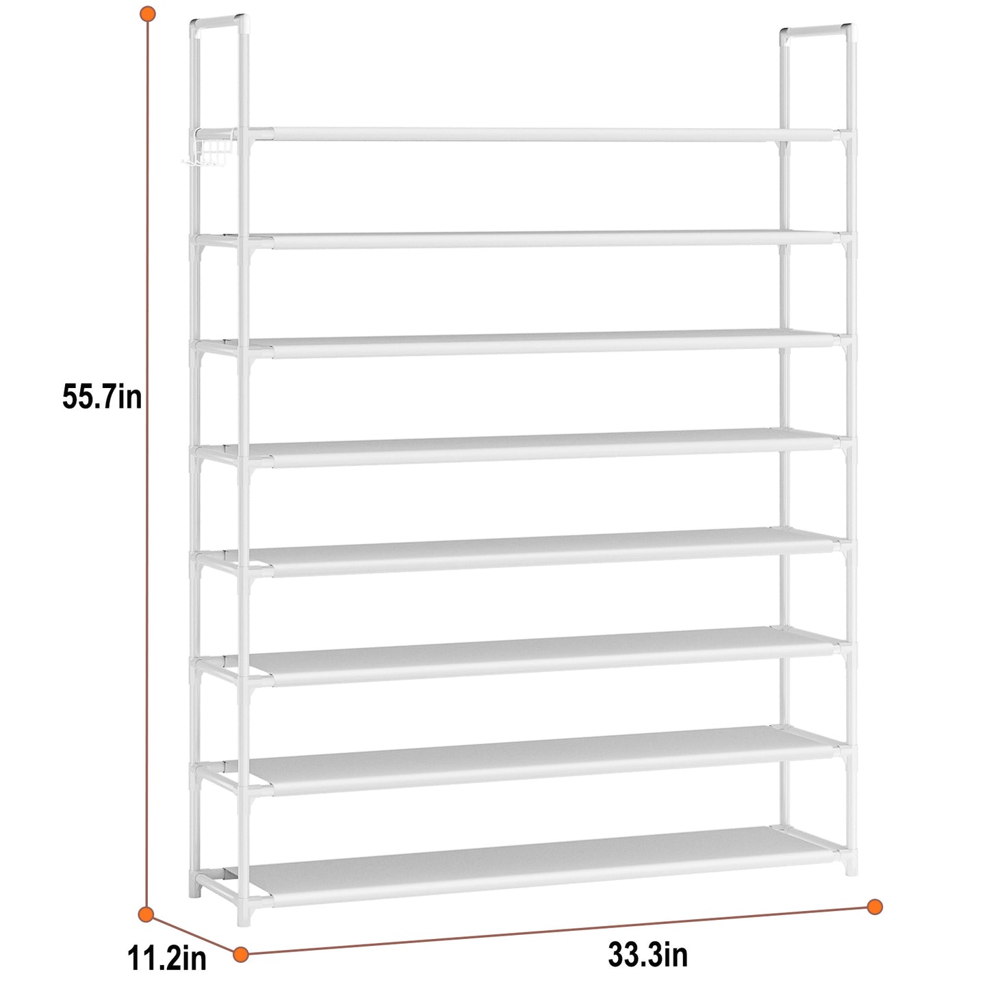 OYREL 8 Tier Shoe Rack Organizer Large Shoe Storage Rack for Closet Entryway Shoe Holder Space Saving Shoe Shelf Shoe Stand Tall Shoe Tower Metal Shoe Rack Holds up to 32-40 Pairs of Shoes