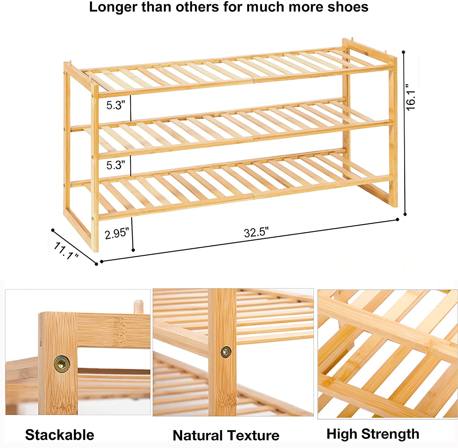 Wooden shoe 2025 rack dimensions